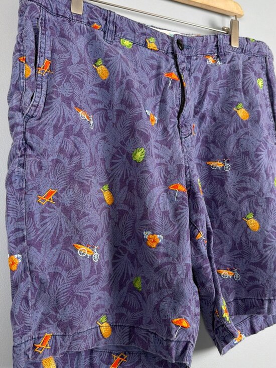 Tommy Bahama Other - Tommy Bahama Shorts Mens 36 Purple 100% Linen Beach Surf Hawaiian Resort Tropic